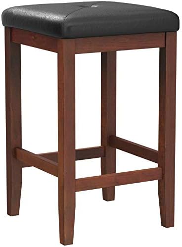 Crosley Furniture Upholstered Square Seat Counter Height Bar Stools Set of 2, Vintage Mahogany, 24-inch - Image 4