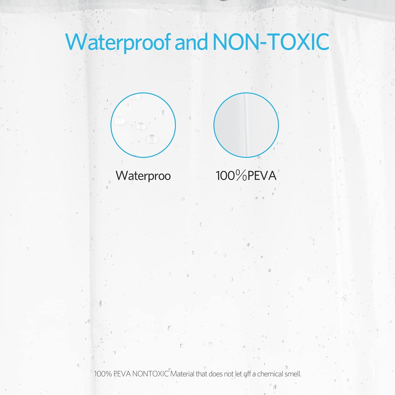 Clear Shower Curtain Liner Light Weight PEVA, Shower Liner 72x72 Inches, Waterproof, No Chemical Smell with 12 Rust Proof Metal Grommets for Bathroom Shower Curtain - Image 3