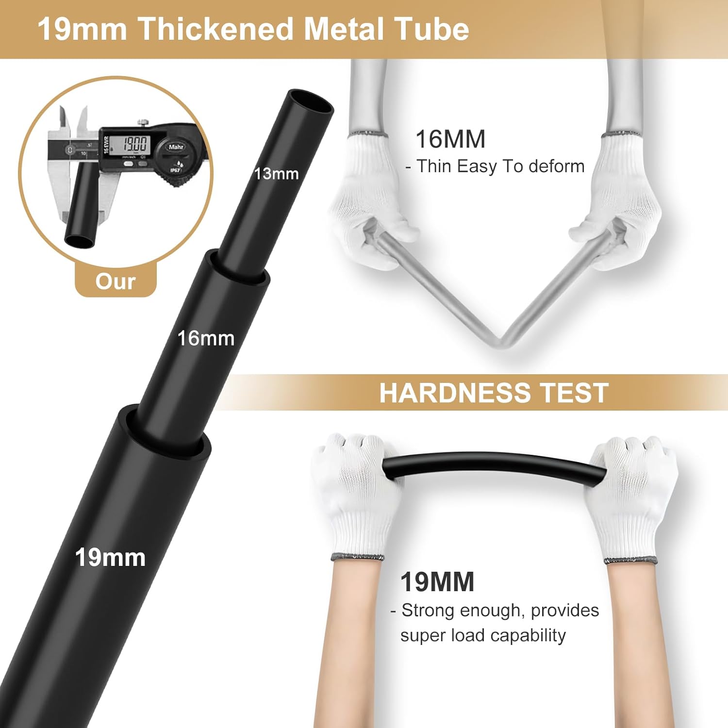 VTRIN Portable Closet, Wardrobe Closet for Hanging Clothes Closet with Cover, 3 Hanging rods, 6 Storage Shelves and Side Pockets, Diameter 19mm Metal Pipe, Free Standing Closet for Bedroom - Image 6